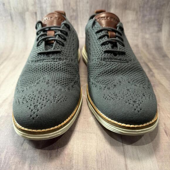 Cole Haan Original Grand Mens 7.5 M Gray Stitchlite Wingtip Oxford Shoes C27961 main image 4